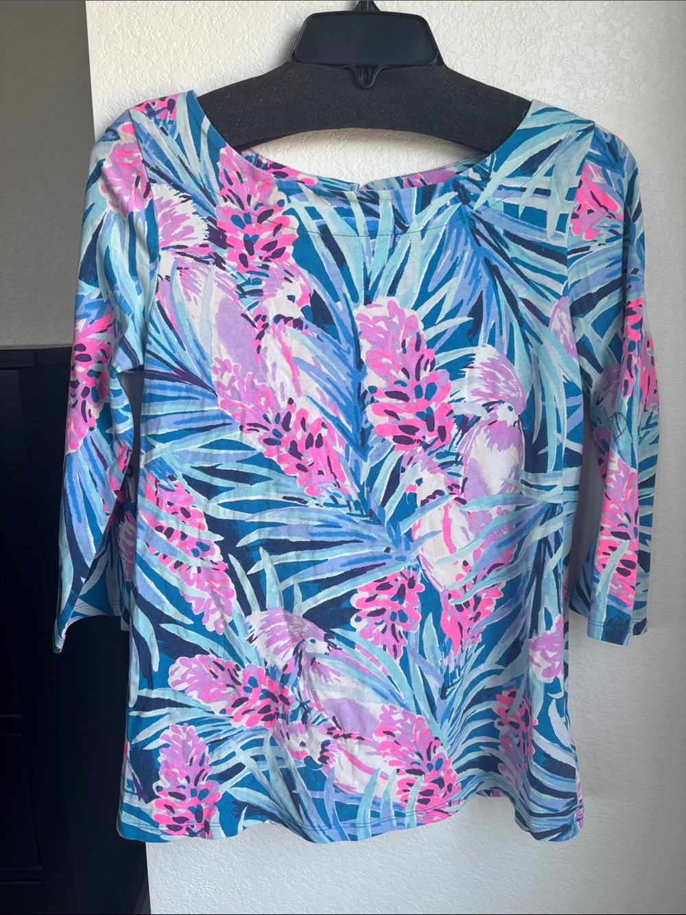 Lilly Pulitzer Multi-Blue & Pink Tropical Print Top